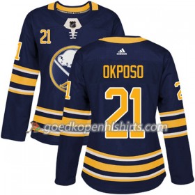 Buffalo Sabres Kyle Okposo 21 Adidas 2017-2018 Navy Blauw Authentic Shirt - Dames